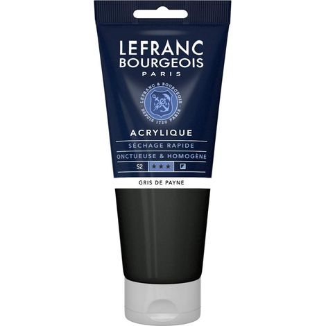Lefranc Bourgeois Fine Acrylic Colore Acrilico, Grigio (Payne's Gray), 200 ml