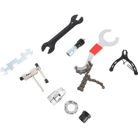 Kit d'outils de réparation de vélo : extracteur de cassette, extracteur de manivelle, dérive-chaîne. (1/5)