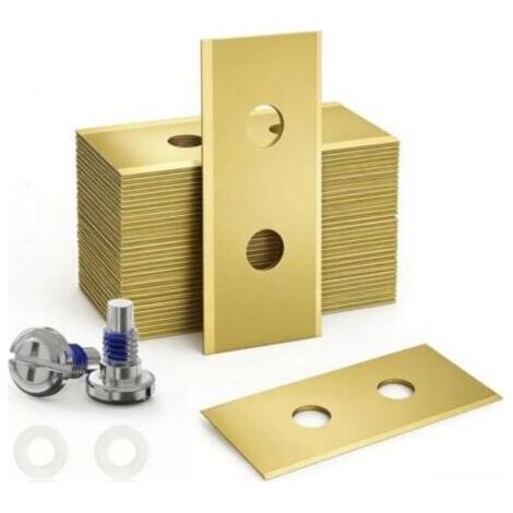 36 cuchillas de repuesto para Mammotion Luba, Luba 2, Luba 3, Yuka, Luba Mini y Yuka Mini, cuchillas de acero inoxidable con revestimiento de titanio de 0,9 mm con tornillos, arandelas y caja de almac (1/5)