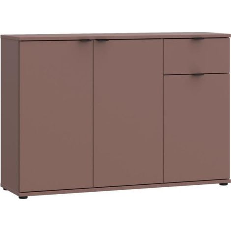Buffet - GANYMEDE - 3 portes - 1 tiroir - Terracotta - 119,8 x 34,1 x 82,3 cm (1/5)