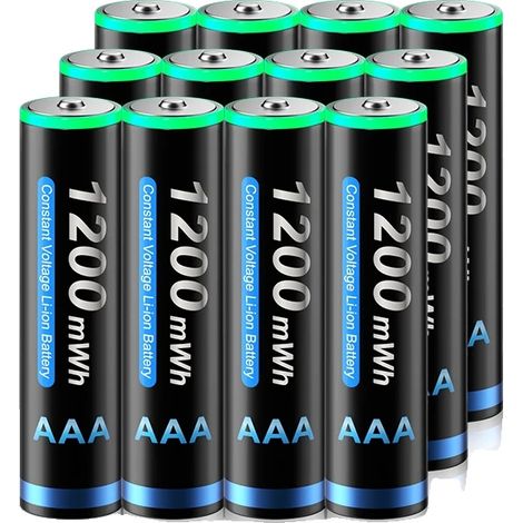 Batería recargable, alto rendimiento, diseño ecológico, 12 pilas AAA. (1/2)