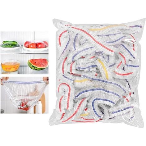Allecta - Set di 100 coperchi in plastica per sacchetti e contenitori per alimenti (1/5)