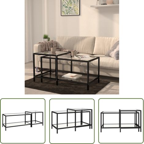 Tables à thé 2 pcs Verre trempé Transparent (1/7)