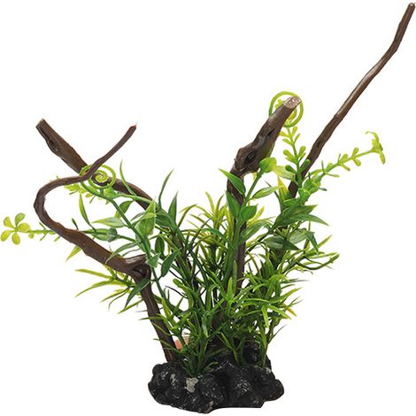 1 plante aquatique artificielle, faux bois massif, racines d'arbres, aménagement paysager pour aquarium et bassin à poissons (1/5)