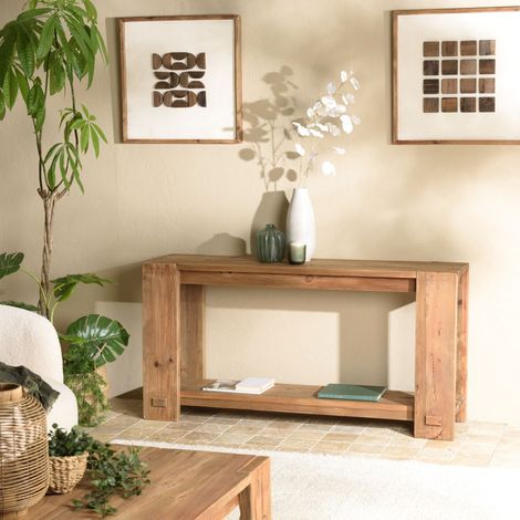 SANDY - Console bois 150x40cm bois Pin recyclé (1/5)