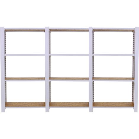 Braun Collection moderne étagère légère blanc OSB 12 étagères (1/5)