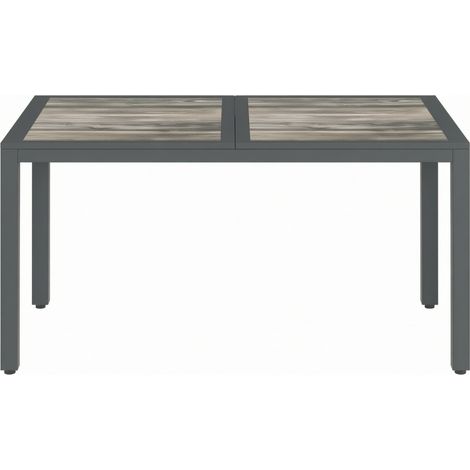 Tavolo da giardino 140x80x72 cm in acciaio grigio scuro per 4-6 persone FloraGrace (1/5)