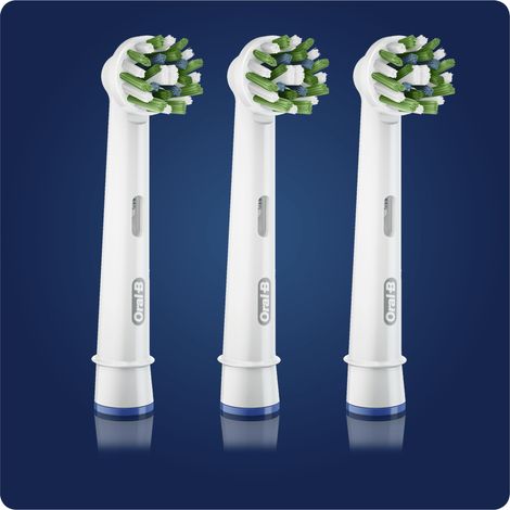 Oral-B CrossAction 80338444 Testina per Spazzolino 3 Pezzi Bianco (1/5)