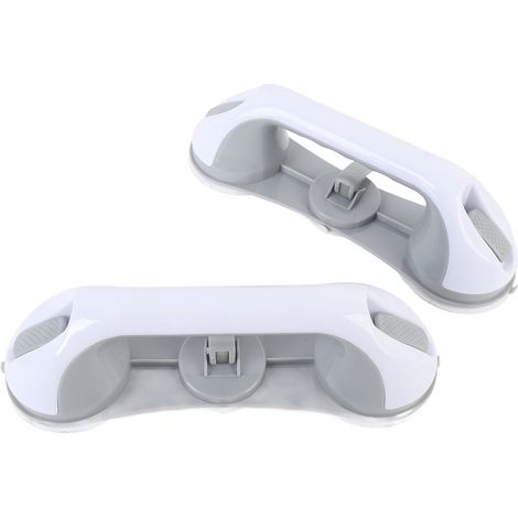 Lot de 2 barres d'appui de douche amovibles avec ventouses puissantes pour salle de bain (1/5)