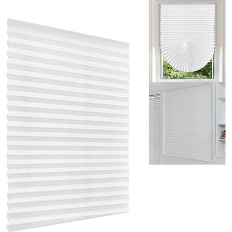 Rideau Plissé Sans Cordon - Filtre Lumineux 40 % à 70 % - Pour Fenêtre À Oriel - 90 x 180 cm (1/5)