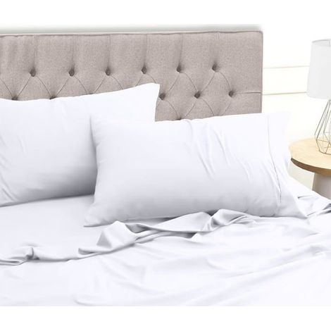 Bedding Lit 150x200 Draps Lit 2 Personnes EnsembDraps 4 Blanc 150x200 cm 2 Taies d'oreiller 50x75 cm (1/5)