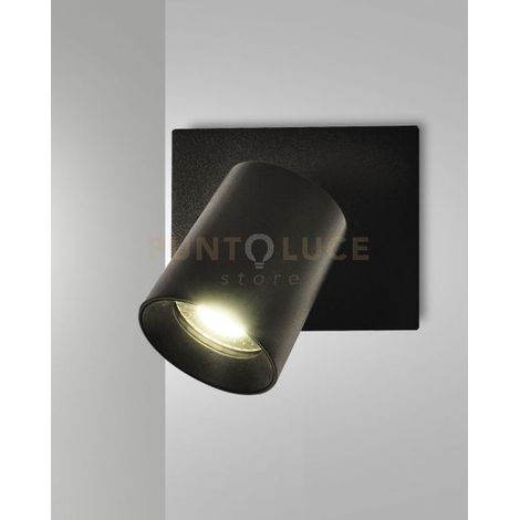 MODO SPOT  NERO 1 LUCE ALLUMINIO SPAZZOLATO ORIENTABILE  ATTACCO GU10 IP20