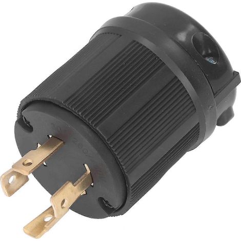Fiche mâle industrielle 30A 260/450V PA66 laiton, prise verrouillable 4 pôles pour sèche-linge, cuisinière et générateur (1/5)