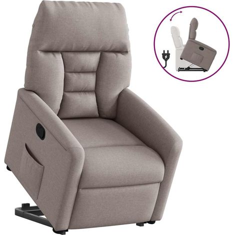 Sillón reclinable elevable tela gris taupe vidaXL (1/5)