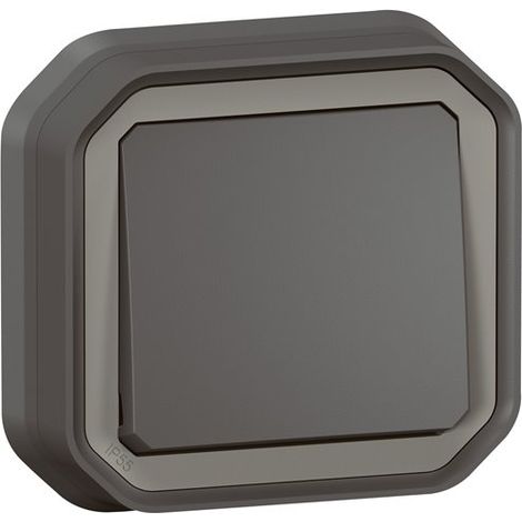 Interrupteur VV étanche Plexo 10AX 250V IP55 IK08 encastre - anthracite - LEG069881L (1/4)