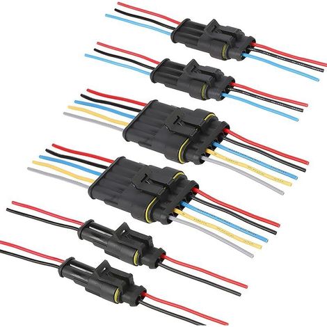 Fiche Étanche Voiture, Prise Électrique Mâle et Femelle, Connecteur AWG (2, 3 et 5 Broches avec Fil)