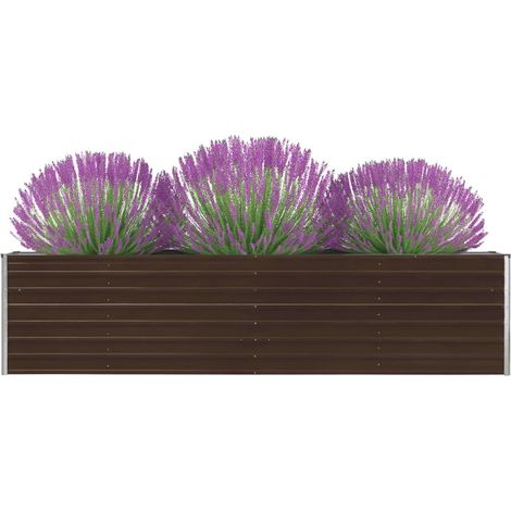 Jardinière Bac A Fleur 320x40x77 cm Acier galvanisé Marron 71374 (1/5)