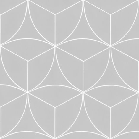 Sol vinyle Textile - Rosace géométrique grise - Rouleau de 3m x 4m (1/5)