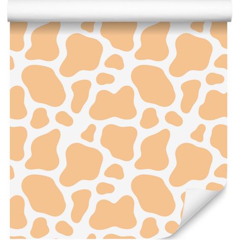 Papel pintado Cow Patches color crema, con finos detalles, ideal para salón y dormitorio, 50x1000 cm. (1/5)