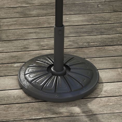 Pied de parasol rond, Ø 43 cm, 13 kg, en béton, pour mâts de 32/38/48 mm. Noir