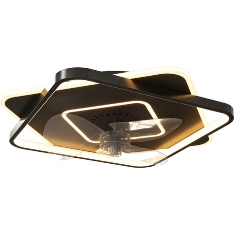 Ventilateur de plafond avec éclairage et télécommande, ventilateur de plafond LED à 6 vitesses et 3 températures de couleur