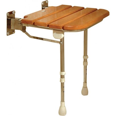 AKW Fold Up Wooden Slatted Seat with Support Legs (1/4)