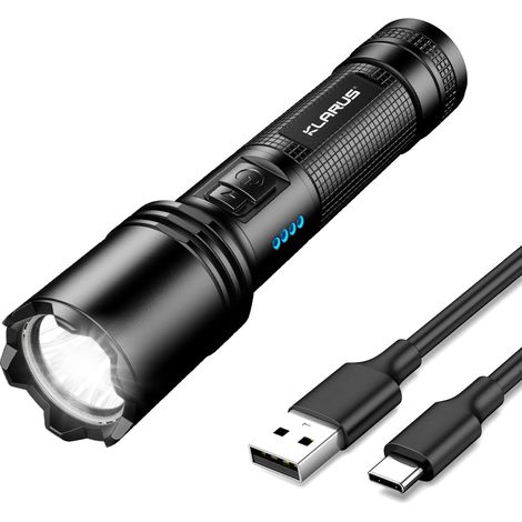 ZOLGINAH Tactique rechargeable lampe torche militaire EP10 V2 1000 lumens LED Lampe de poche USB C - 3 modes Étanche IPX6 -Pour camping, extérieur,, urgences (1/5)