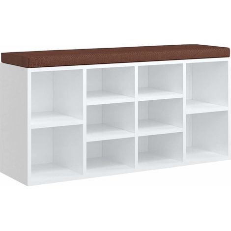 Maison Exclusive - Zapatero madera contrachapada blanco brillo 10 (1/5)