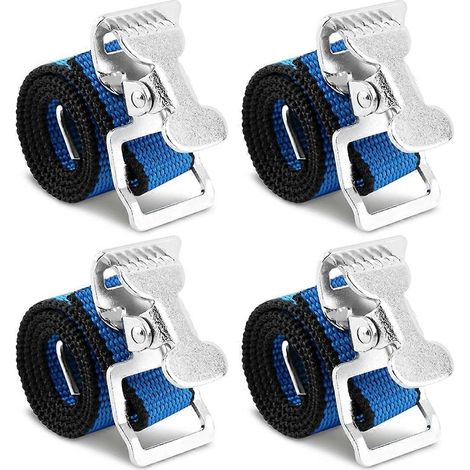 Lot de 4 sangles pour échasses de plaquiste, sangles de fixation de pied réglables en nylon, sangles de rechange pour fixation de jambe (1/5)