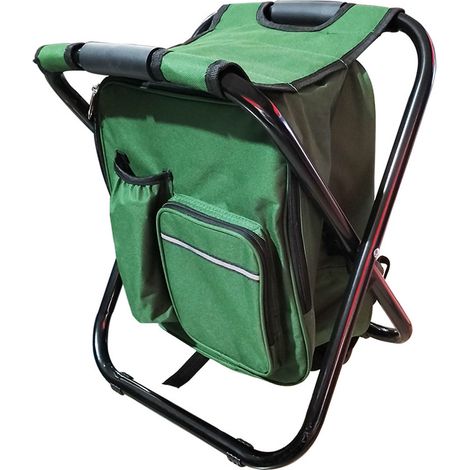 Sac à dos pliant, tabouret, sac à outils en tissu Oxford épais de grande capacité, sac isotherme pour le camping et la pêche en plein air.