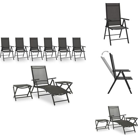 9-tlg. Garten-Lounge-Set Schwarz und Anthrazit - Gartensofa - Lounge Set - Gartenmöbel - Alu Möbel - Outdoor Furniture (1/5)