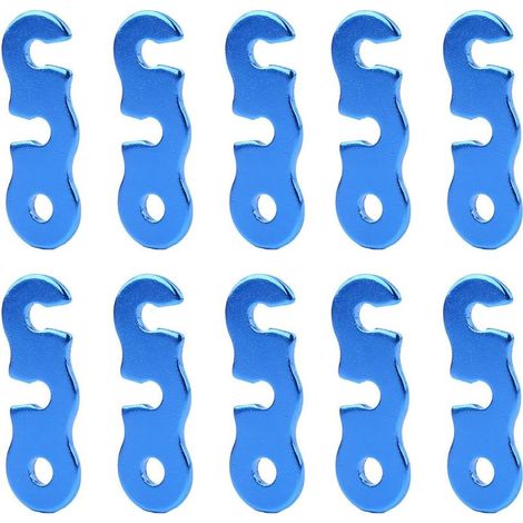 Tendeur de Corde Cam(Bleu), Aluminium Tente Guyline Coureur Tendeur Tente Auvent Corde Accessoires Trois Yeux Boucle de Corde Ouverte (1/4)