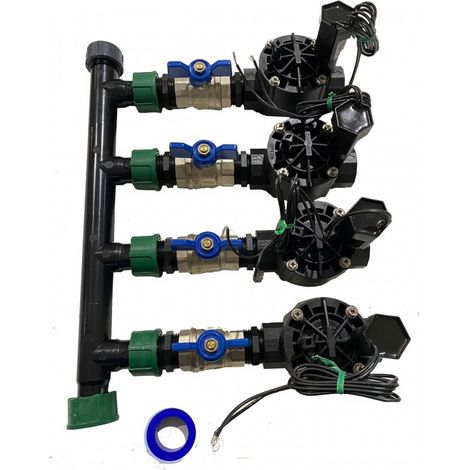 Gartenbewässerungsset mit 4 Zonen mit Magnetventil Rain Bird HV 1'' 9V