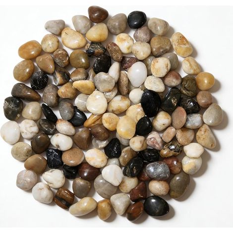2000g Galets Naturelsdecoratif Poli, 1-3 cm Petit Cailloux Decoratif pour Plante, Galets de Rivière Pierres Polies Décoratives Naturelles pour Aquarium Vase Jardin Plantes (Multicolore, 1-3 cm) (1/5)