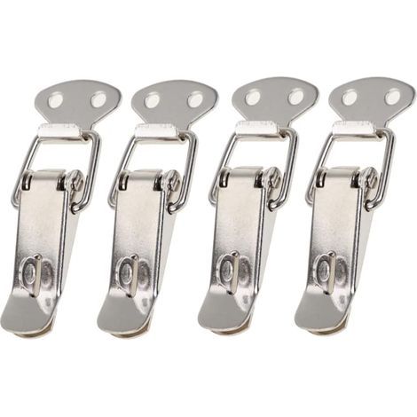 4 ensembles de serrures à bascule à ressort avec serrure Pinces à pince en acier inoxydable Serrure à ressort Hasp Catch pour boîte à outils, boîte à outils, tiroir (1/5)