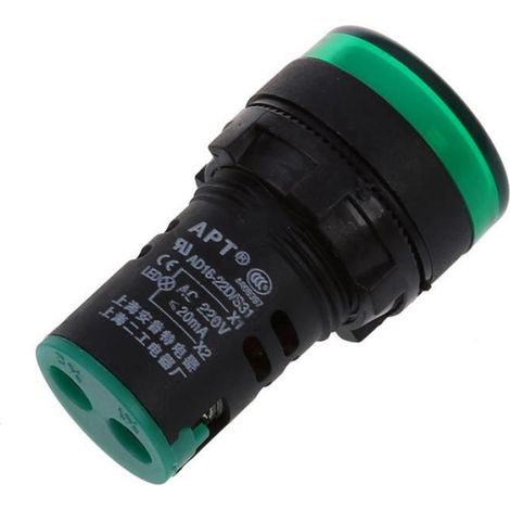 Lampe Verte Jaune Rouge 22mm Indication Panneau Pilote LED AC220V 15 Pieces vert rouge jaune (1/5)
