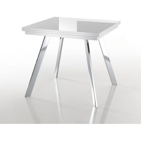 Ausziehbarer Design-Esstisch Weiß 85x85/170 cm Takla