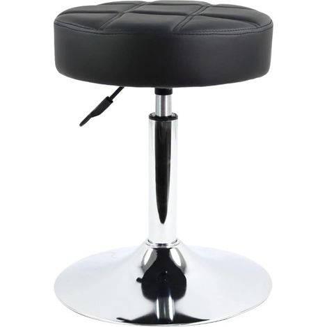 Tabouret de Bar Rond en Cuir épais Tabouret de barbier réglable et Rotatif en Hauteur Peut être appliqué à la réception du comptoir du Bar à la Maison (Noir) (1/5)