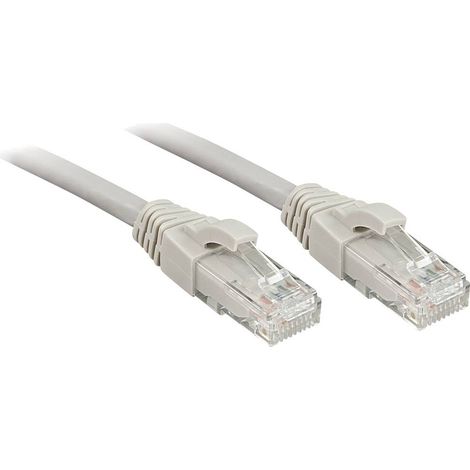 LINDY 45401 RJ45 Câble réseau, câble patch CAT 6 U/UTP 0.50 m gris avec cliquet d'encastrement 1 pc( (1/4)