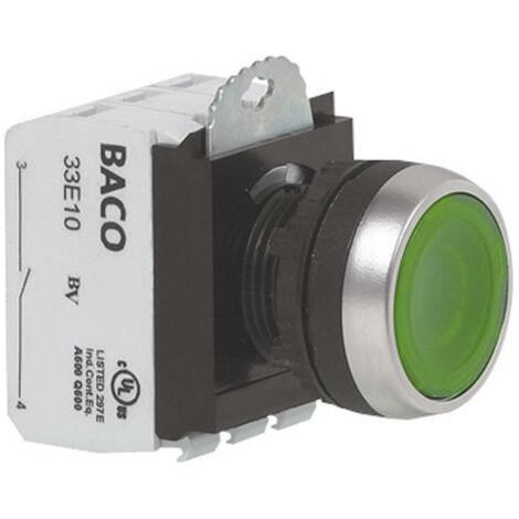 BACO 100510-RD L21AA01Q Bouton-poussoir collerette métal, chromé rouge 1 pc(s) D74278 (1/5)
