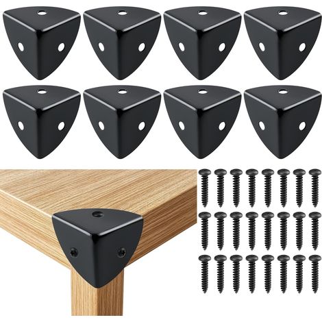 Protection Coin de Table 8 Pcs Meuble d'angle Corniere Aluminium Brossé Convient pour Protection des Meubles, Décoration, Anti-Collision et Anti-Casse (1/5)