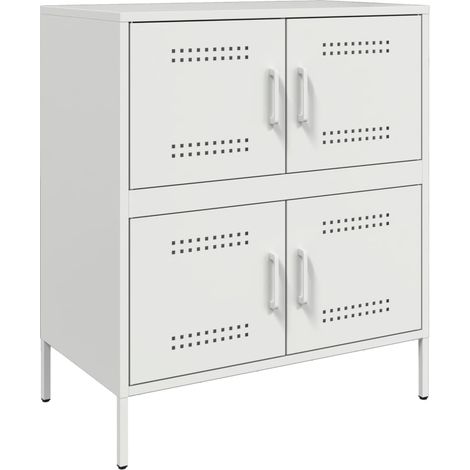 vidaXL Credenza Bianca 68x39x79 cm in Acciaio (1/5)
