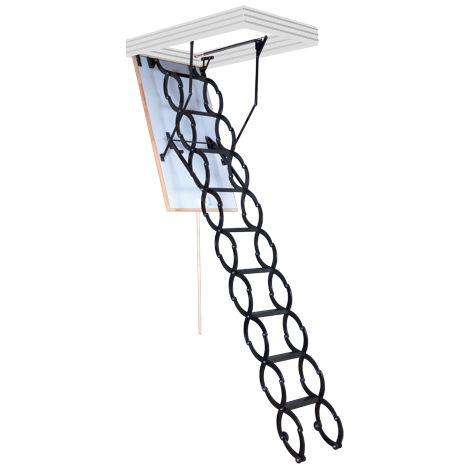 Levigne – Escalier escamotable métal étirable – Caisson isolé 26 mm – Accès sécurisé combles jusqu'à 2,90 m – Largeur 40 cm (1/5)
