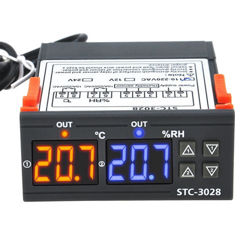 Contrôleur numérique de température et d'humidité -20℃ à +80℃, 0%RH à 100%, hygromètre et thermomètre précis 110V-220V. (1/5)