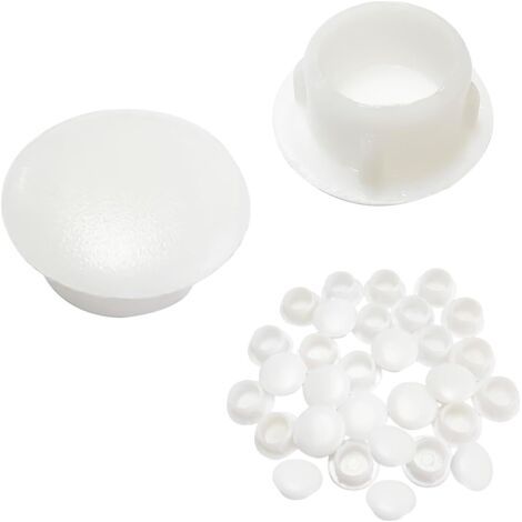 15 Pièces Caches Trou Rond, Bouchons en Plastique, Cache Trou Meuble Blanc, Cache Trou, Capuchon de Protection pour Trous de Perçage, 30MM (1/5)