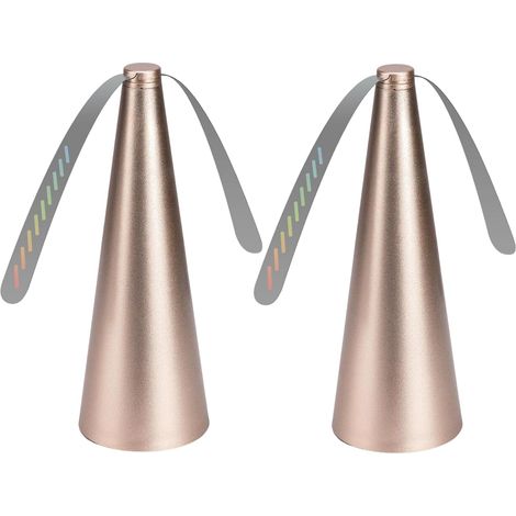 Lot de 2 répulsifs à mouches, éloignez les mouches et les insectes des aliments, ventilateur anti-mouches pour table et terrasse, ailes souples portables, alimentés par batterie (2 pièces, doré) (1/5)