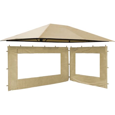 Set Ersatzdach und 2 Seitenteile  für Garten Pavillon 3x4m Sand Antik Pavillondach Ersatzbezug Seitenwände (1/5)