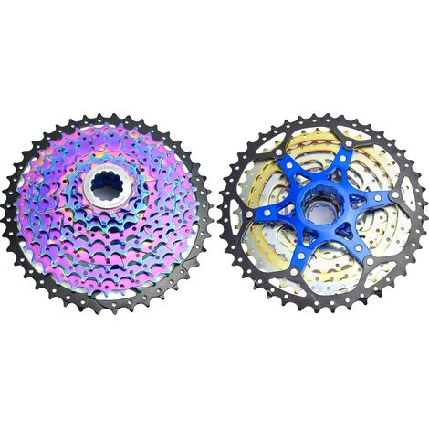 Cassetta a ruota libera, compatibilità a 12 velocità, design leggero, 9S 11-42T rainbow (1/2)