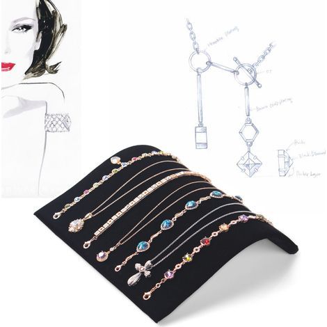 Porte-collier velours noir pour bijoux pendentifs et chaînes (1/5)