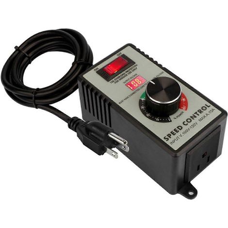 Régulateur de tension électronique avec affichage LED, contrôleur de vitesse de moteur à courant alternatif, pour routeur électrique, ventilateur d'extraction, meuleuse et perceuse (noir) (1/5)